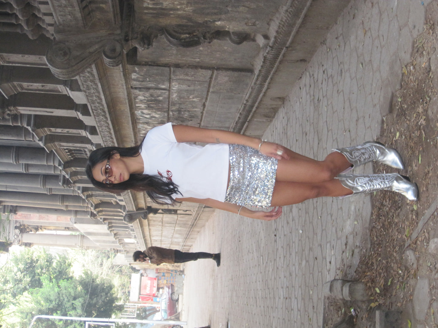 disco ball mini skirt