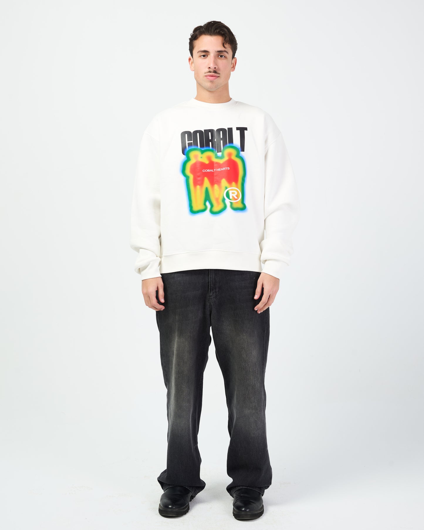 Cobalt hearts crewneck