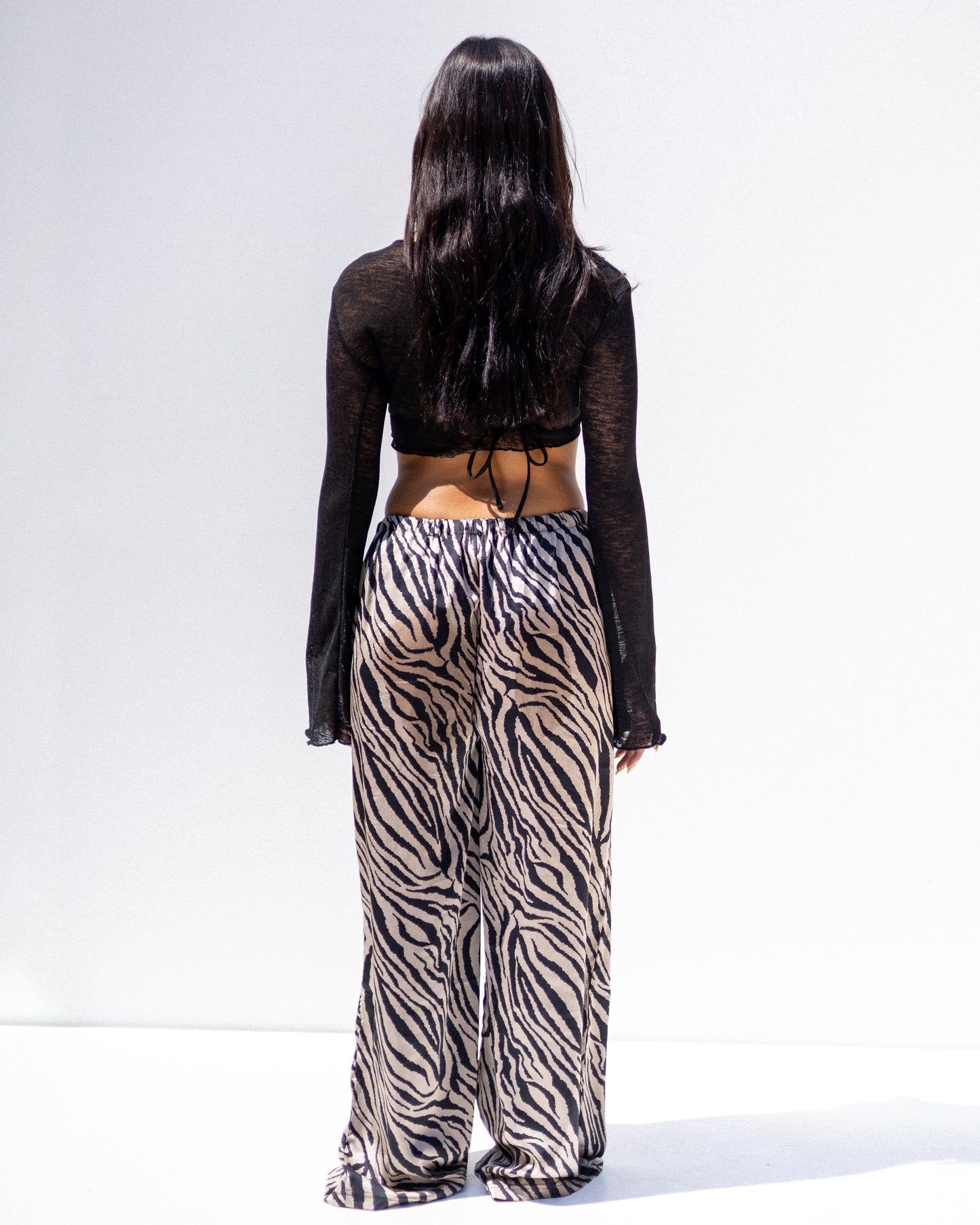 Zebra silk pants